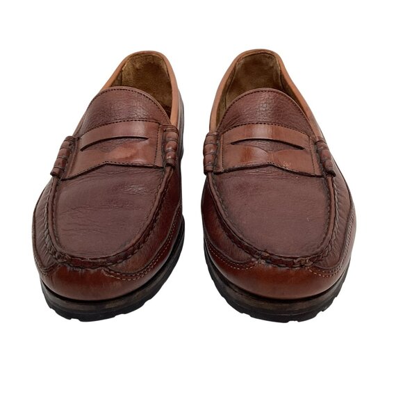 Allen Edmonds Quincy Pebbled Leather Penny Loafers Mens 11 Brown